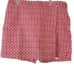 Talbots Womens Mini Skort Red Sailboat Print Nautical Coastal Twill Plus 16 New
